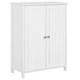 Yaheetech Bathroom Floor Cabinet, Modern Storage Freestanding Organizer Cabinet with Adjustable Shelves & Double Doors, 3-Tier Home Living Room Furniture, White Yaheetech