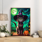ijbnhd 5D Black Cat Diamond Art Kits for Adults Cat Diamond Painting Kits for Adults Beginners Full Drill Round Moon Gem Art for Crafts Home Wall Decor Gift 12x16inch ijbnhd
