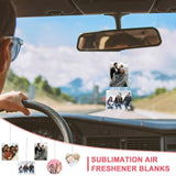 120 Pieces Sublimation Air Freshener Blanks DIY Air Freshener Sheets Blank Car Pressed Air Freshener Felt Polyester Laser Cut Blanks for Car Travel Heat Press Ornaments with Elastic Cord, 5 Styles Zonon