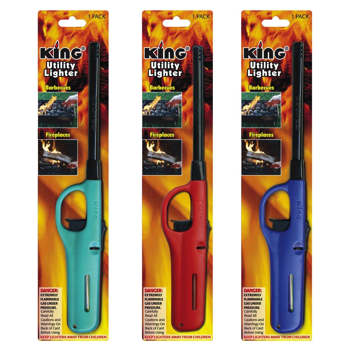 Mango Kingdom 3 Pack King BKOU172 Multi Utility Lighter Assorted Colors KING