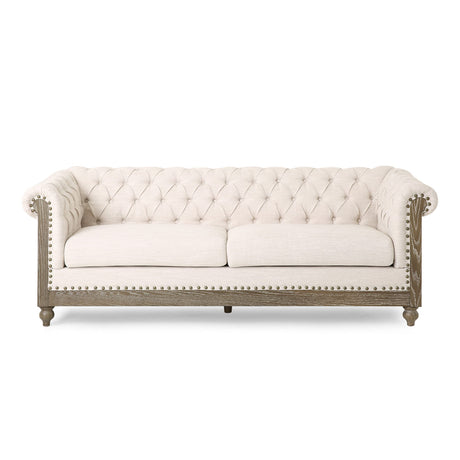 Christopher Knight Home Castalia Sofas, Beige + Dark Brown Christopher Knight Home