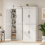 IDEALHOUSE Pantry Cabinet,70" Tall Kitchen Pantry Cabinet with Doors and Adjustable Shelves, Freestanding Cupboard, Tall Storage Cabinet for Bathroom, Dining Room, Living Room (Antique White) IDEALHOUSE