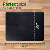 Office Rolling Chair Mat for Hardwood and Tile Floor, Black, Anti-Slip, Non-Curve, Chair Mat Best for Under The Computer Desk, 47 x 35 Rectangular Non-Toxic Plastic Protector, Not for Carpet Lesonic