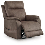 Signature Design by Ashley Crestmeade Modern Dual Motor Power Lift Recliner with Adjustable Backrest, USB Ports, Heat and Massage Function, Dark Brown Signature Design by Ashley