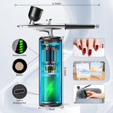 Airbrush Kit with Compressor - 48PSI High-Pressure, Non-Clogging Air Brush Set Cordless Rechargeable with 0.3mm Nozzle, Ideal for Painting, Modeling, Cake Decor, Pastry, Makeup, Nail Art (Black) Istarziberlla