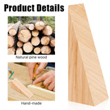 Akamino 10 Pack Wooden Door Stoppers,Non-Slip Soild Wood Door Wedges for Bottom of Door,Triangle Wood Block Security Door Stopper for Home Office Chair Caning - 4.8 x1.5x1.5 Inch Akamino