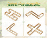 AMERLIFE U-Shaped Raised Garden Bed, 7.5Wx6Dx1.6H Free Combination Outdoor Wooden Raised Garden Bed Planter with 19.6" Depth Planter Box AMERLIFE