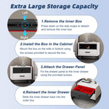 Biometric Hidden Gun Safe, Drawer Safe with Silent Slide, Reinforced Steel Construction, Ideal for Nightstand, Closet Drawer, TV Cabinet Gopper