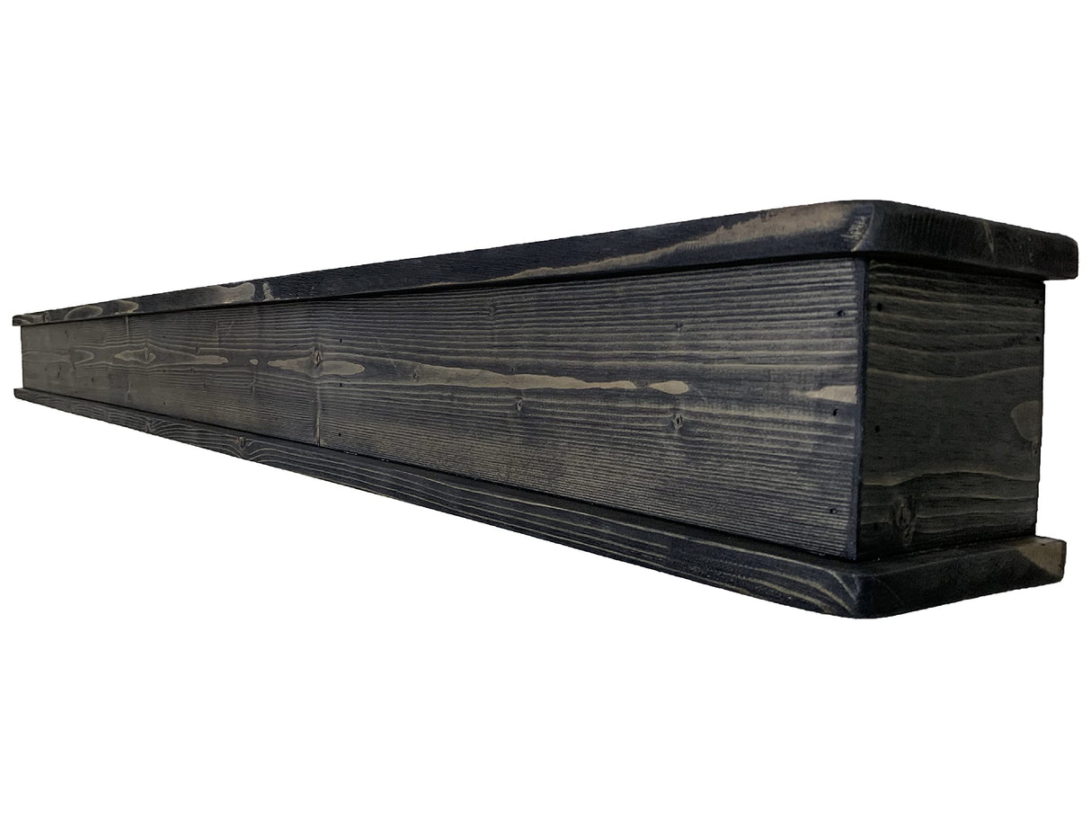 Rustic Mantle | Fireplace Mantel for Decor | Wood Mantel Shelf | Made in USA | Floating Shelf | Farmhouse Fireplace Surround | Long Shelf for Fireplace (Weathered Black, 72 Inch) Strix Ind