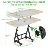 POKIPO 1500 Piece Jigsaw Puzzle Table with Legs, 36.61"x28.74" Adjustable Puzzle Table, 4 Hanging Trays, Puzzle Board with Wheels and PVC Cover for Adults and Families POKIPO