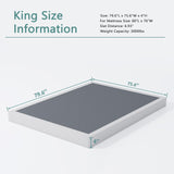 XINXINYAN King Size Box Spring 4 Inch,Sturdy 4 Inch Box Spring King Only, Black,Heavy Duty,Easy Assembly Metal Frame, Noise Free XINXINYAN