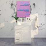 White Shaker Sink Base Bathroom Vanity with Drawers 30" Ready-to-Assemble Cabinet WoodArtSupply