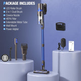 Cordless Vacuum Cleaner, 550W 45KPA 45 Mins Self-Standing Vacuum Cleaners for Home, Stick Vacuum with LED Touch Screen & Rechargeable 2500 mAh Battery, Handheld Vacuum for Pet Hair/Carpet/Floor KCLASO