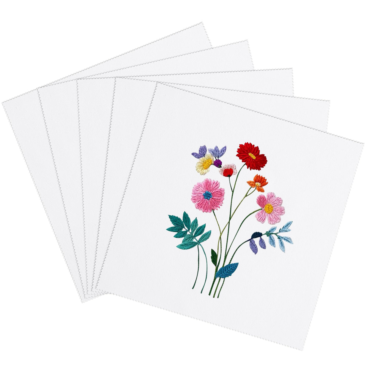 Embroidery Fabric Squares Cotton, 5 Pcs Squares Pre-Cut Natural Cotton Embroidery Cloth Fabric, Embroidery Cloth Squares for Embroidery Garment Craft，7.9x7.9” FFPDYBEST