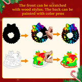 Garma 36Pcs Christmas Crafts Scratch Art for Kids, Rainbow Scratch Paper Christmas Ornaments Crafts Christmas Party Favors Toys Xmas Tree Ornaments Hanging Craft Art Kits Garma