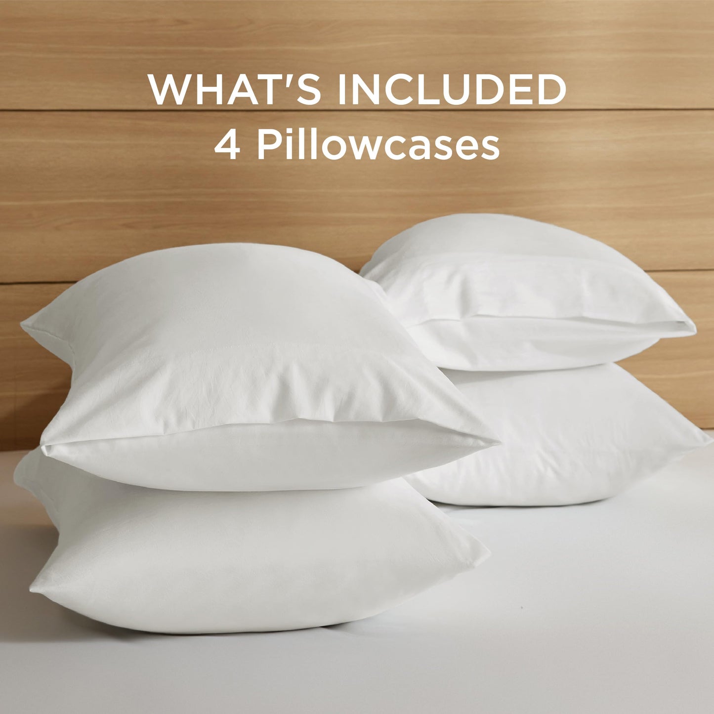 Bedsure Pillow Cases Standard Size Set of 4 - White Pillow Cases 4 Pack,Super Soft Prewashed Pillowcases,Hotel Quality,Fade Resistant Pillow Covers with Envelop Closure,20x26 Inches