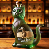 Funny Whiskey Cat Bottle, 10 Oz Unique Glass Decanter for Whiskey Decanter Set, 2025 New Cat Whiskey Decanter Set, Gift for Whiskey Lovers, Dad, Husband, Boyfriend (null A) FYTTBD