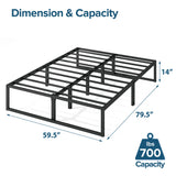 ZINUS Lorelai 14 Inch Metal Platform Bed Frame / Mattress Foundation with Steel Slat Support / No Box Spring Needed / Easy Assembly, Queen Zinus