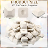 Baquler 100 Pcs Barbecue Briquettes Gas Grill Ceramic Briquettes Grill Bricks Replacement Parts Reusable Ceramic BBQ Bricks Evenly Heated Gas Grill Briquettes for Baker Chef BBQ Gas Grill Baquler