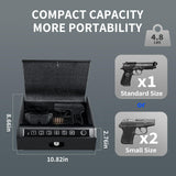 ADIMO Hand Gun Safe, Biometric Gun Safe for Handgun, Pistol with 3 Quick-Access Way Fingerprint/Keypad/Key, Gun Lock Box w/Mute Function, Gun Safe for Secure Storage for Bedside, Nightstand and Car ADIMO