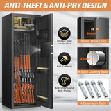 [Upgraded] 6-8 Fireproof Gun Safe Rifle, 51" Deeper and Larger Long Gun Safes for Home, Heavy Duty Anti-Theft Gun Cabinets for Rifles with 3 Pistol Rack & Silent Mode (Us Stock) Tiskgg