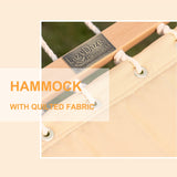Lazy Daze Hammocks 12FT Quilted Fabric Double Hammock with Pillow, 2 Person Hammock with Spreader Bar for Outdoor Outside Patio Garden Yard Pool Beach (Linen) Lazy Daze Hammocks