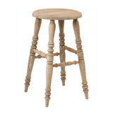 East at Main Baylor Farmhouse Counter Stool, Rustic Vintage-Style Wooden Bar Stool, 24-Inch Solid Wood, Pre-Assembled for Kitchen & Home Bar, Sustainable, Brown Finish East at Main
