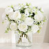 MARTINE MALL 2 Packs Peonies Artificial Flowers, White Artificial Peonies, Silk Peonies Flowers Fake Peonies Artificial Flowers Peonies Bouquet for Centerpiece Table Wedding Party Home Decor MARTINE MALL