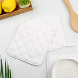 100% Cotton Kitchen Everyday Basic Terry Pot Holder Heat Resistant Coaster Potholder for Cooking and Baking Set of 5 White Lifaith