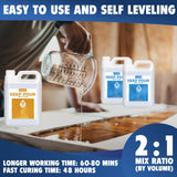 Deep Pour Epoxy Resin 4.5 Gallon, 2 to 4 Inch Depth Clear Epoxy Resin Kit, Bubble Free, Low Odor 2:1 Casting Resin for Table Top, Countertop, River Table, Wood Filler, Bar Top Shabebe