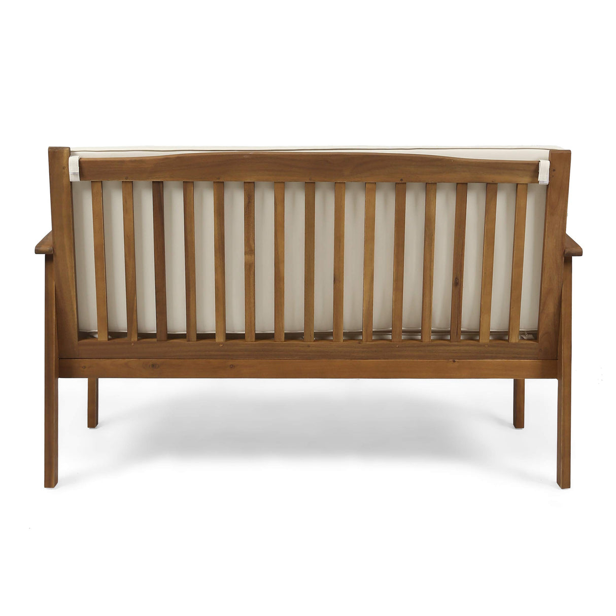 Christopher Knight Home Grace Outdoor Acacia Wood Loveseat, Brown Patina Finish and Cream Christopher Knight Home