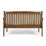 Christopher Knight Home Grace Outdoor Acacia Wood Loveseat, Brown Patina Finish and Cream Christopher Knight Home