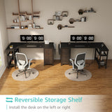 Lufeiya L Shaped Gaming Desk with Drawers & Storage Shelves, 55 Inch Corner Computer Desk with Power Outlet for Home Office Bedroom, L-Shaped Teen PC Desks with Fabric Drawer, Black Lufeiya