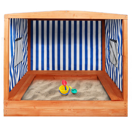 Kids Large Wooden Sandbox with Cover for Backyard,Sand Box with Rainproof and 3 Bench Seats,Outdoor Playhouse Cedar Wood,Sand Protection,Bottom Liner(58 Inch) Agitree