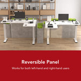 SANODESK 71-Inch Large Dual Motor L-Shaped Electric Height Adjustable Standing Desk - Reversible Panel - White Top/Black Frame - Ideal for Gaming, Home Office or Computer Workstation SANODESK
