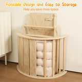 Pikler Triangle Set with Cushion, 7 in 1 Toddler Climbing Toys Indoor, Montessori Foldable Climbing Set, Wooden Climbing Toys for Toddlers 1-3 Inside with Ramp, Arch and Ladder (Nature Wood) Yopnoyik