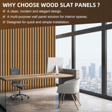 Wood Acoustic Panels Pack of 4, Soundproof Paneling for Interior 47.24”L*12.6”W, Decorative Slat Wall Panels for Noise Reduction, Paper Veneer Brown mondaria