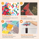 Anuver Cardinal Diamond Art Kits for Adult, Bird Round Diamond Painting Kit for Beginners, 5D DIY Full Drill Diamond Gem Craft Painting Home Wall Decoration, 12x12 inch Anuver