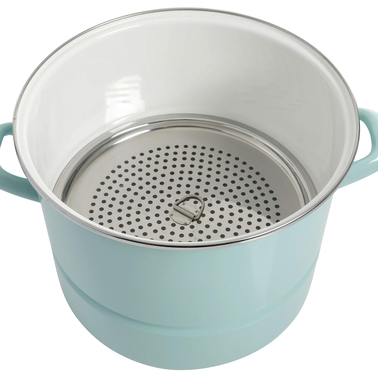 Kenmore Broadway Steamer Stock Pot with Insert and Lid, 16-Quart, Glacier Blue Kenmore