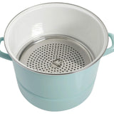Kenmore Broadway Steamer Stock Pot with Insert and Lid, 16-Quart, Glacier Blue Kenmore
