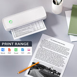 MinZhi Portable Thermal Printer,Wireless Printer Supports 8.5" X 11"US Letter&Legal,A4&A5 Paper,Bluetooth Inkless Travel Printer Compatible with Android iOS & Laptop for Office Travel Home MinZhi