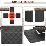 GOOFCXO 44 PCS Interlocking Deck Tiles, 12"x12" Plastic Outdoor Patio Flooring Boards 44 Sq.Ft. All Weather Use Patio Floor Decking Tiles Waterproof Non-Slip for Pool Porch Balcony Backyard GOOFCXO