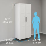 Sauder GarageCore 83" Deep Cabinet & Door Bundle, White Finish Sauder