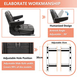 Universal Fold Down Forklift Seat with Adjustable Angle Back,Armrest And Safety Belt,for Tractor,Excavator Skid Loader Backhoe Dozer Telehandler KL Seating