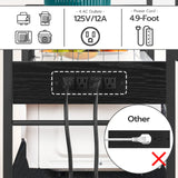 HOOBRO Kitchen Bakers Rack with Power Outlet, Coffee Bar, Microwave Oven Stand with Mesh Basket, Coffee Station with 4 S-Shaped Hook, Kitchen Shelf, for Kitchen, Living Room, Black BB05HB01 HOOBRO