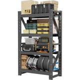 Welfiya 48" W Garage Shelving,4-Tier Heavy Duty Storage Shelves Unit with Adjustable Metal Shelf for Warehouse,Basement,Workshop,4000LBS,48" W x 20" D x 79" H,Black Welfiya