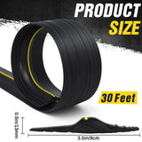 Pangda 30 ft Universal Garage Door Bottom Threshold Seal Strip Weather Stripping Replacement Rubber Waterproof DIY Weatherproof Garage Door Threshold Seal Strip, Not Include Sealant, Black Pangda