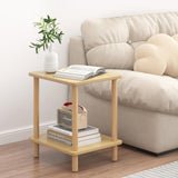 Fixwal Side Table, Small Side Table Living Room, Wood End Table, Nightstand Bedside Table, Natural (No-Tool Assembly) Fixwal
