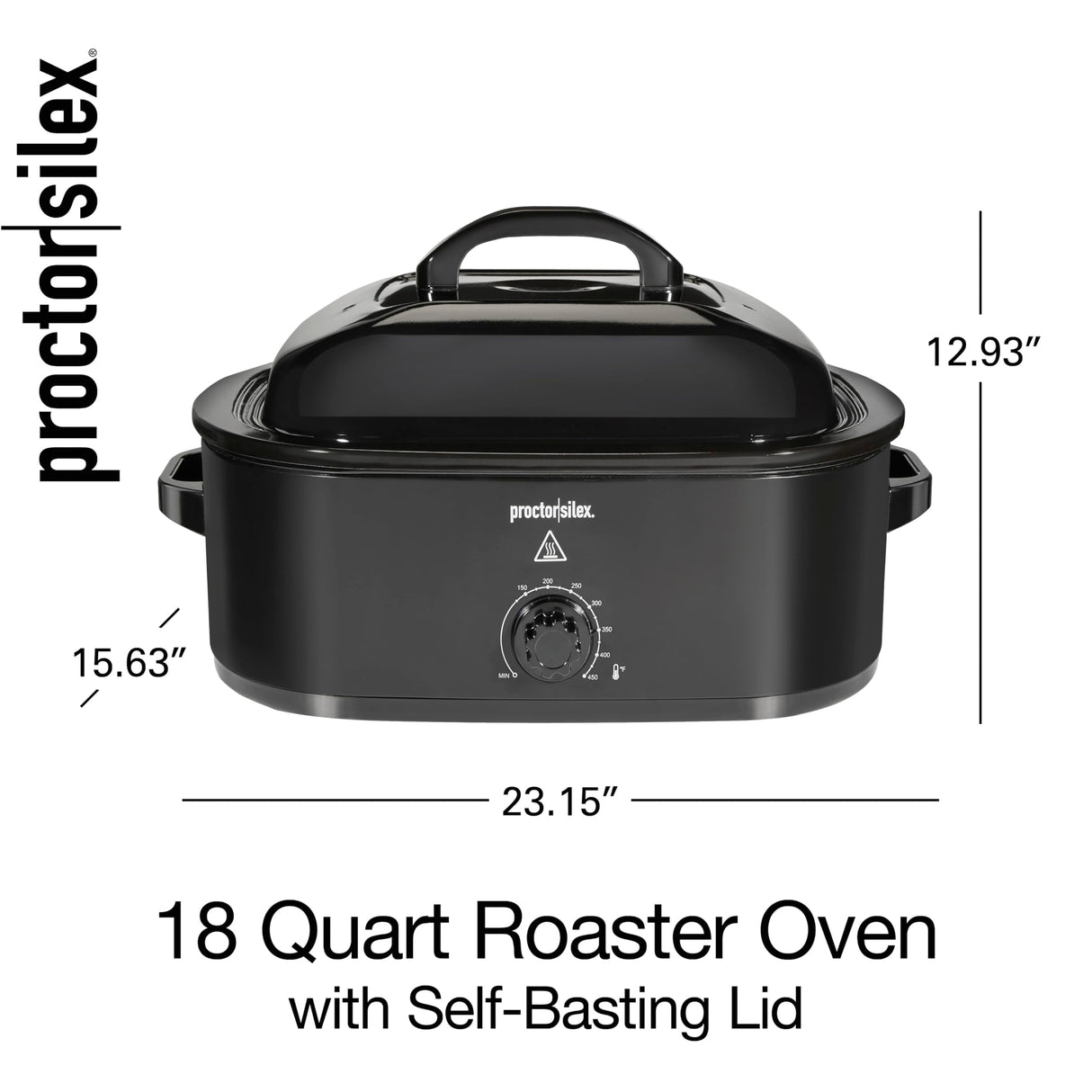 Proctor Silex 24-Pound Electric Roaster Oven with Variable Temperature Control, Self-Basting Lid & Removable Pan, 18 Quart, Black (32211) Proctor Silex