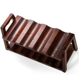 Peohud Acacia Wood Countertop Wine Rack, 8 Bottles Wooden Wine Holder Stand, 2 Tier Free Standing Wine Storage Display Shelf for Home Kitchen Bar Table Top Cabinet Pantry Wine Cellar Basement Peohud